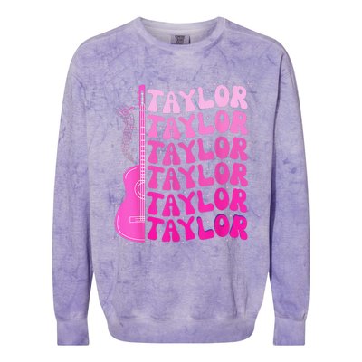 Girl Retro Taylor First Name Personalized Birthday Colorblast Crewneck Sweatshirt