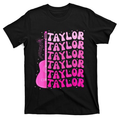 Girl Retro Taylor First Name Personalized Birthday T-Shirt