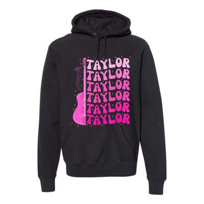 Girl Retro Taylor First Name Personalized Birthday Premium Hoodie