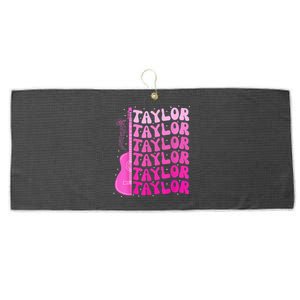 Girl Retro Taylor First Name Personalized Birthday Large Microfiber Waffle Golf Towel