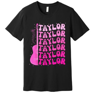 Girl Retro Taylor First Name Personalized Birthday Premium T-Shirt