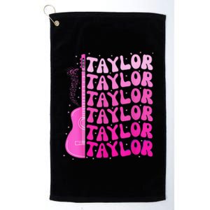 Girl Retro Taylor First Name Personalized Birthday Platinum Collection Golf Towel