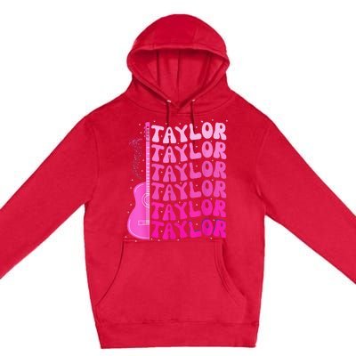 Girl Retro Taylor First Name Personalized Birthday Premium Pullover Hoodie