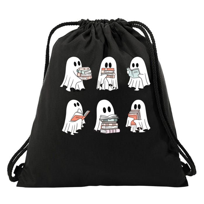 Ghost Reading Teacher Halloween Costume Librarian Book Lover Drawstring Bag