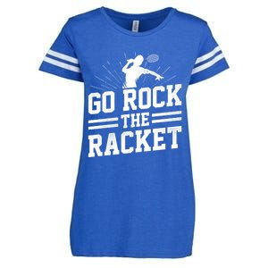 Go Rock The Racket Badminton Player Sports Shuttlecock Cross Gift Enza Ladies Jersey Football T-Shirt