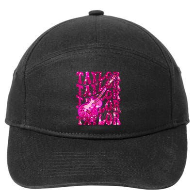 Girl Retro Taylor First Name Personalized Groovy 80S 7-Panel Snapback Hat