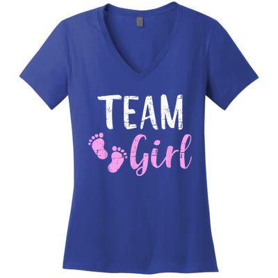 Gender Reveal Team Matching Family Baby Party Supplies Women's V-Neck T-Shirt