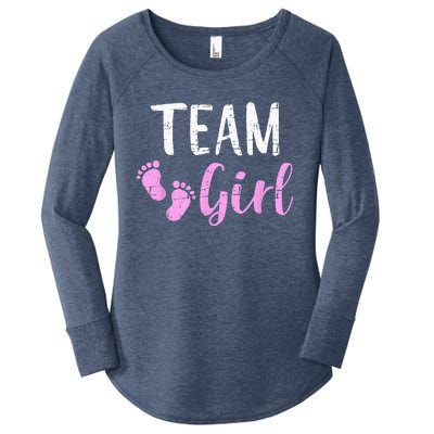 Gender Reveal Team Matching Family Baby Party Supplies Women's Perfect Tri Tunic Long Sleeve Shirt