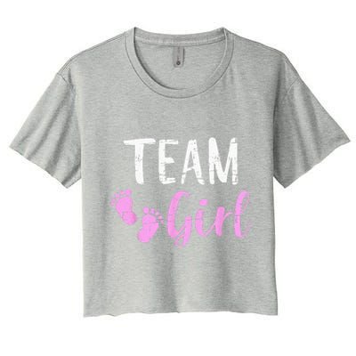 Gender Reveal Team Matching Family Baby Party Supplies Women's Crop Top Tee