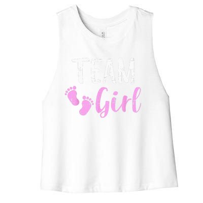 Gender Reveal Team Matching Family Baby Party Supplies Women's Racerback Cropped Tank