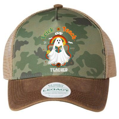 Groovy Retro Teacher Halloween Trick or Teach for professor Legacy Tie Dye Trucker Hat