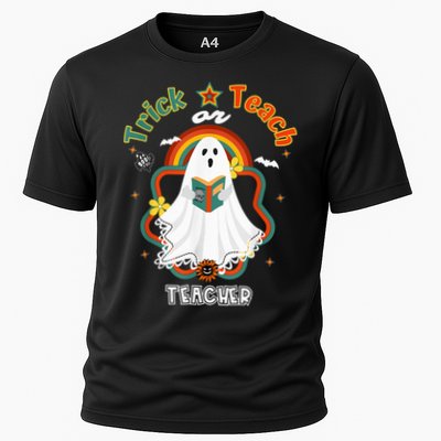 Groovy Retro Teacher Halloween Trick or Teach for professor Performance Shirt