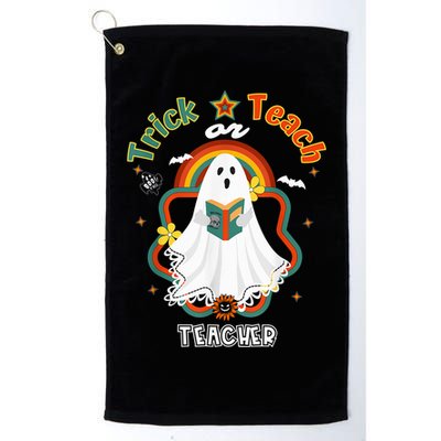 Groovy Retro Teacher Halloween Trick or Teach for professor Golf Towel