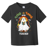 Groovy Retro Teacher Halloween Trick or Teach for professor Toddler T-Shirt