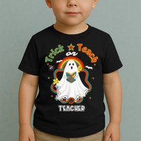 Groovy Retro Teacher Halloween Trick or Teach for professor Toddler T-Shirt