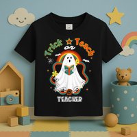 Groovy Retro Teacher Halloween Trick or Teach for professor Toddler T-Shirt