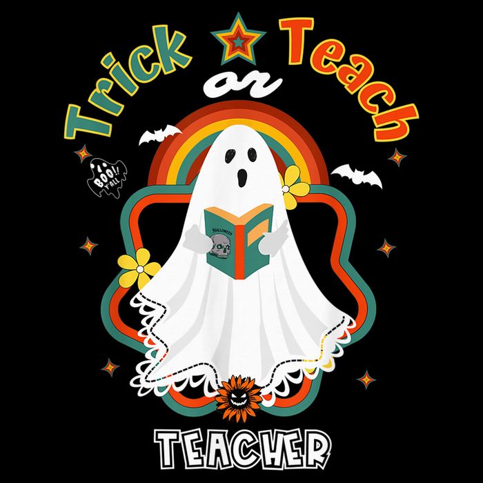Groovy Retro Teacher Halloween Trick or Teach for professor Toddler T-Shirt