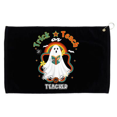 Groovy Retro Teacher Halloween Trick or Teach for professor Grommeted Golf Towel