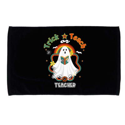 Groovy Retro Teacher Halloween Trick or Teach for professor Microfiber Hand Towel