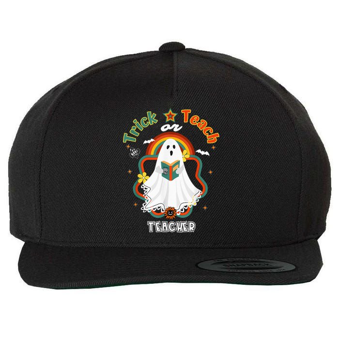 Groovy Retro Teacher Halloween Trick or Teach for professor Wool Snapback Cap