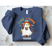 Groovy Retro Teacher Halloween Trick or Teach for professor Sweatshirt