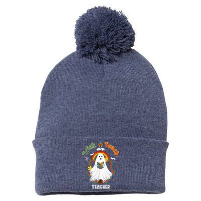 Groovy Retro Teacher Halloween Trick or Teach for professor Pom Pom 12in Knit Beanie