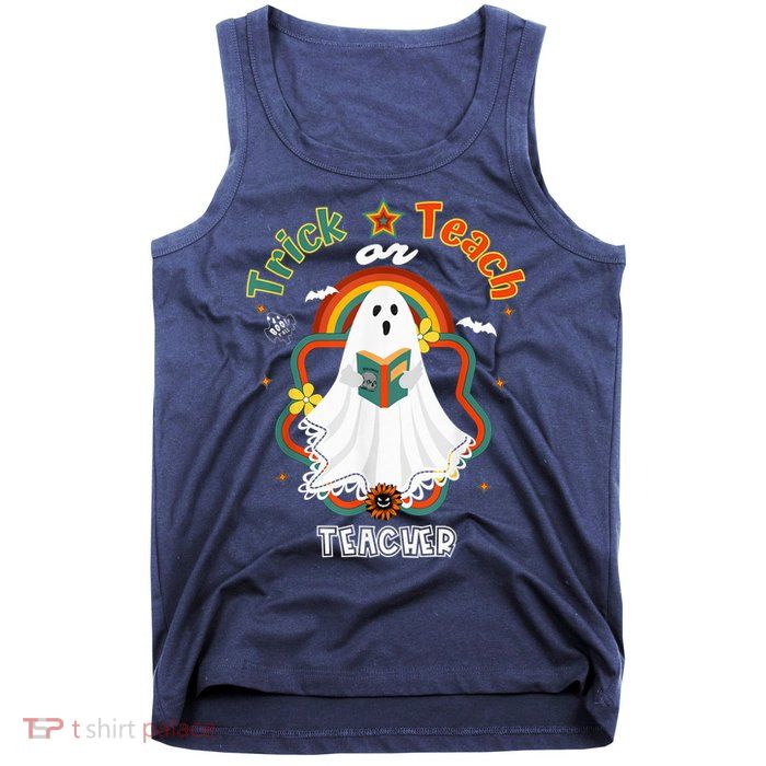 Groovy Retro Teacher Halloween Trick or Teach for professor Tank Top