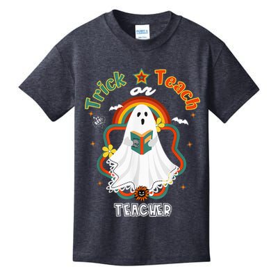Groovy Retro Teacher Halloween Trick or Teach for professor Kids T-Shirt