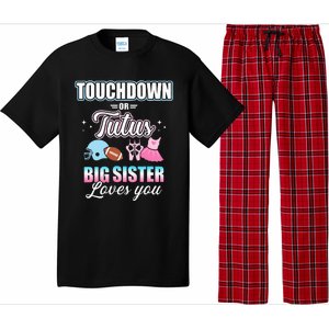 Gender Reveal Touchdowns Or Tutus Sister Matching Party Pajama Set