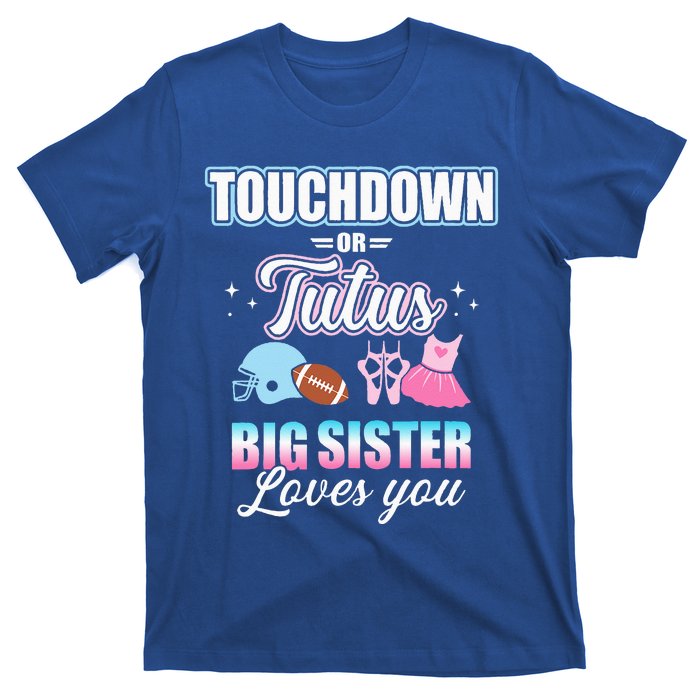 Gender Reveal Touchdowns Or Tutus Sister Matching Party T-Shirt