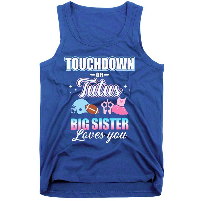 Gender Reveal Touchdowns Or Tutus Sister Matching Party Tank Top