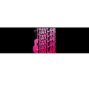 Girl Retro Taylor First Name Personalized Groovy 80S Pink Bumper Sticker