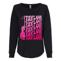 Girl Retro Taylor First Name Personalized Groovy 80S Pink Womens California Wash Sweatshirt