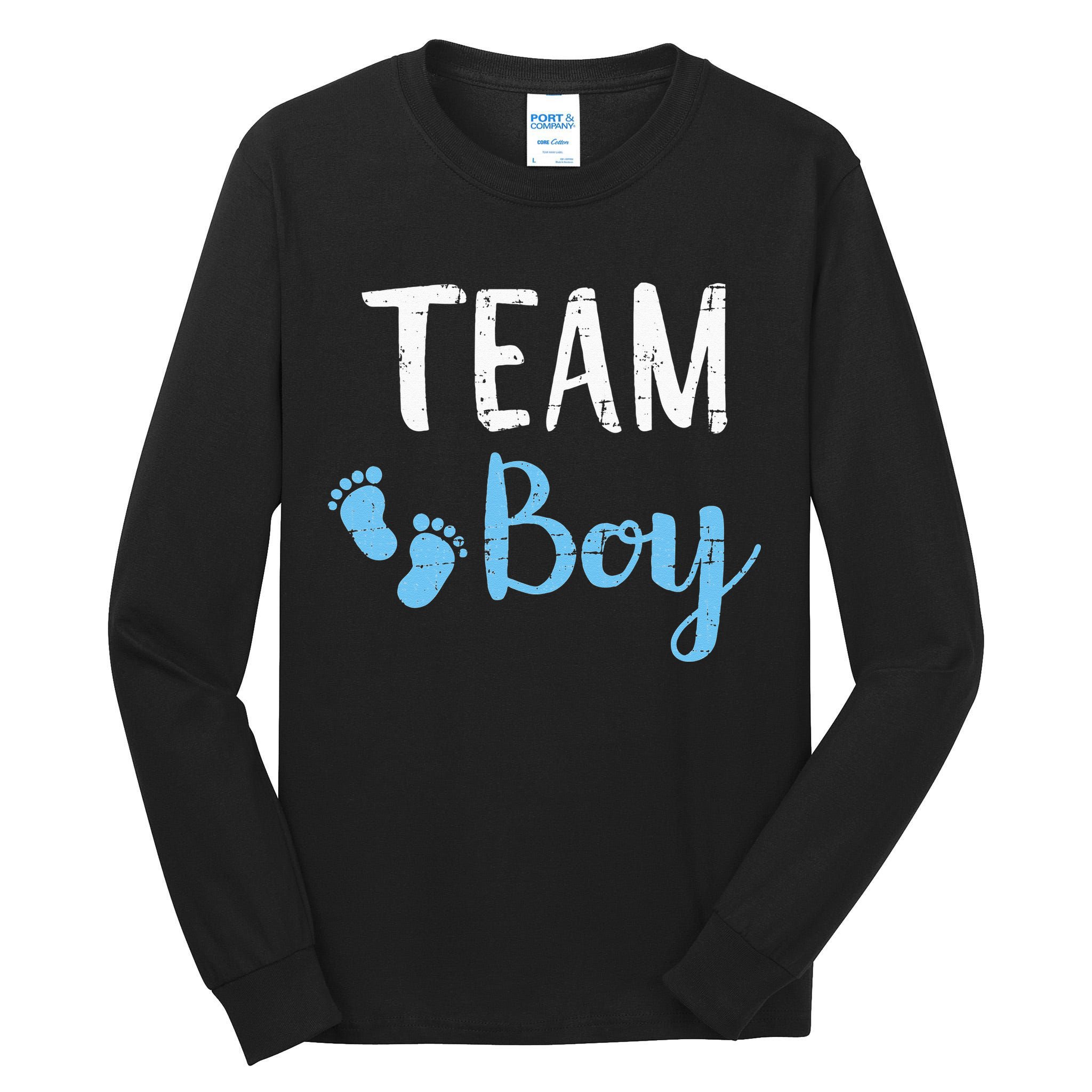 Gender reveal team matching family baby party supplies Tall Long Sleeve T-Shirt