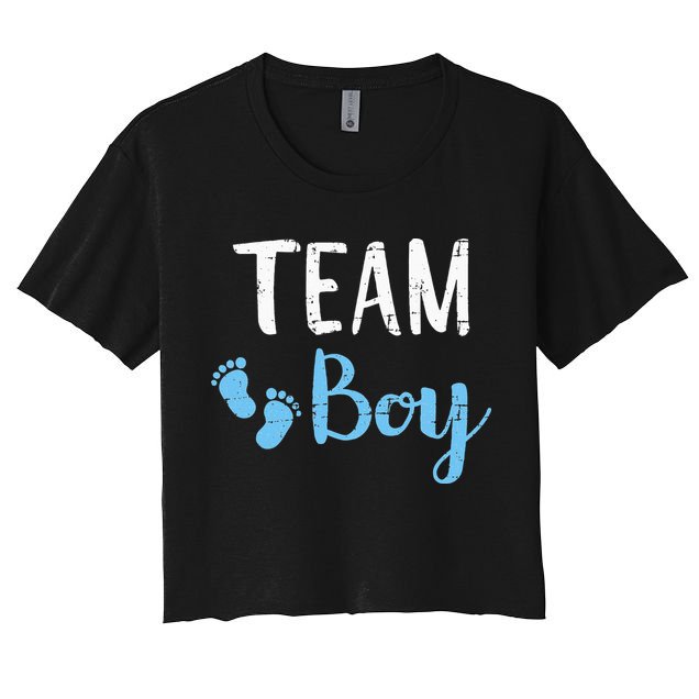 Gender reveal team matching family baby party supplies Crop Top