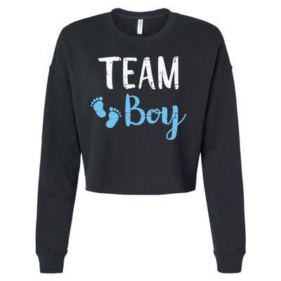 Gender reveal team matching family baby party supplies Cropped Pullover Crew