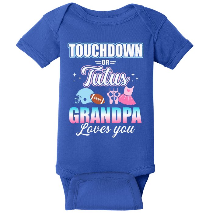 Gender Reveal Touchdowns Tutus Grandpa Matching Baby Party Baby Bodysuit