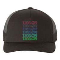 Girl Retro Taylor First Name Personalized Groovy 80S Yupoong Adult 5-Panel Trucker Hat