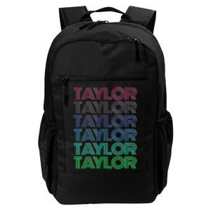 Girl Retro Taylor First Name Personalized Groovy 80S Daily Commute Backpack