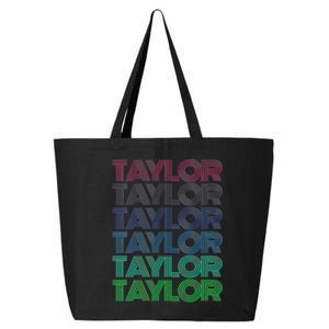 Girl Retro Taylor First Name Personalized Groovy 80S 25L Jumbo Tote