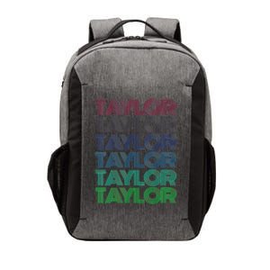 Girl Retro Taylor First Name Personalized Groovy 80S Vector Backpack