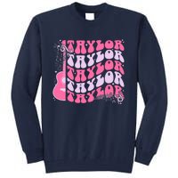 Girl Retro Taylor First Name Personalized Groovy Birthday Tall Sweatshirt