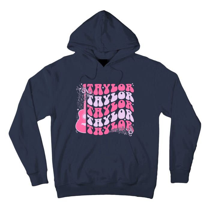 Girl Retro Taylor First Name Personalized Groovy Birthday Tall Hoodie