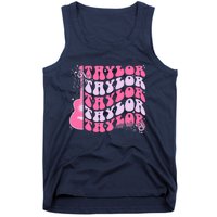 Girl Retro Taylor First Name Personalized Groovy Birthday Tank Top