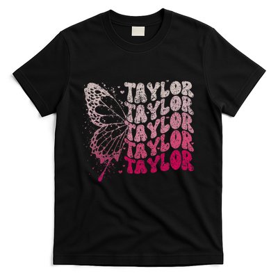 Girl Retro Taylor First Name Personalized T-Shirt