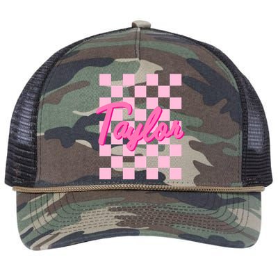 Girl Retro Taylor First Name Personalized Retro Rope Trucker Hat Cap