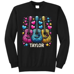 Girl Retro Taylor First Name Personalized Groovy 80s Sweatshirt