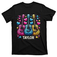 Girl Retro Taylor First Name Personalized Groovy 80s T-Shirt