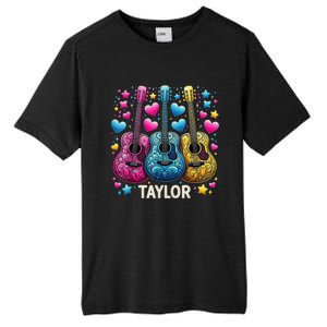 Girl Retro Taylor First Name Personalized Groovy 80s Tall Fusion ChromaSoft Performance T-Shirt