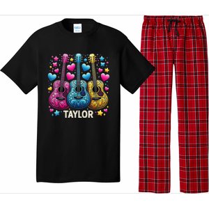 Girl Retro Taylor First Name Personalized Groovy 80s Pajama Set